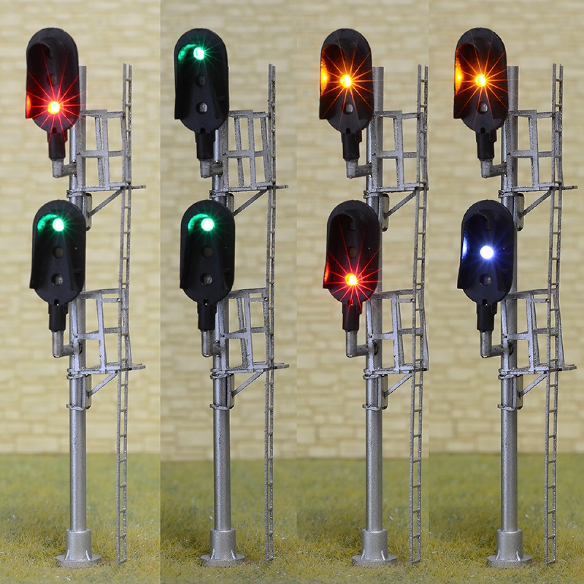 1 x HO scale 2 Head 3-color block signal Darth Vader intermediate distant #F2W 1 x HO scale 2 Head 3-color block signal Darth Vader intermediate distant #F2W